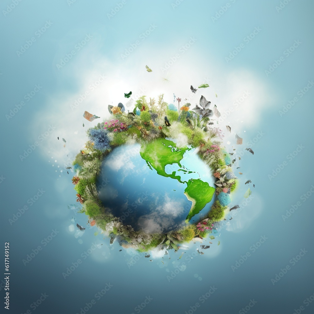 Fototapeta premium Preserving Nature's Harmony: The Ecology Earth. Generative AI