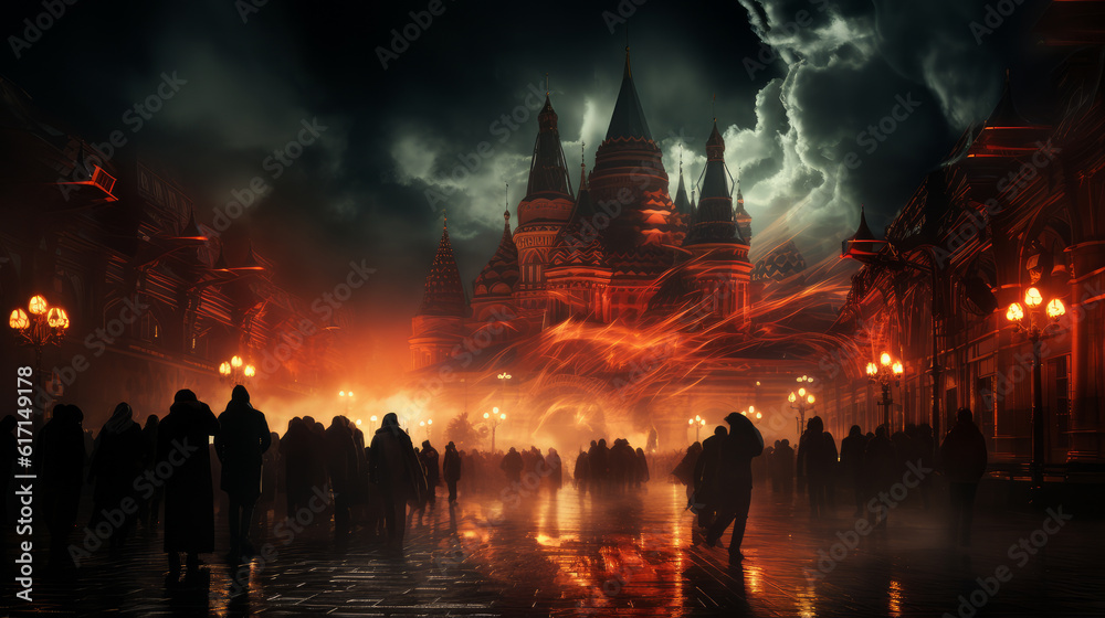 Fototapeta premium Moscow on fire.