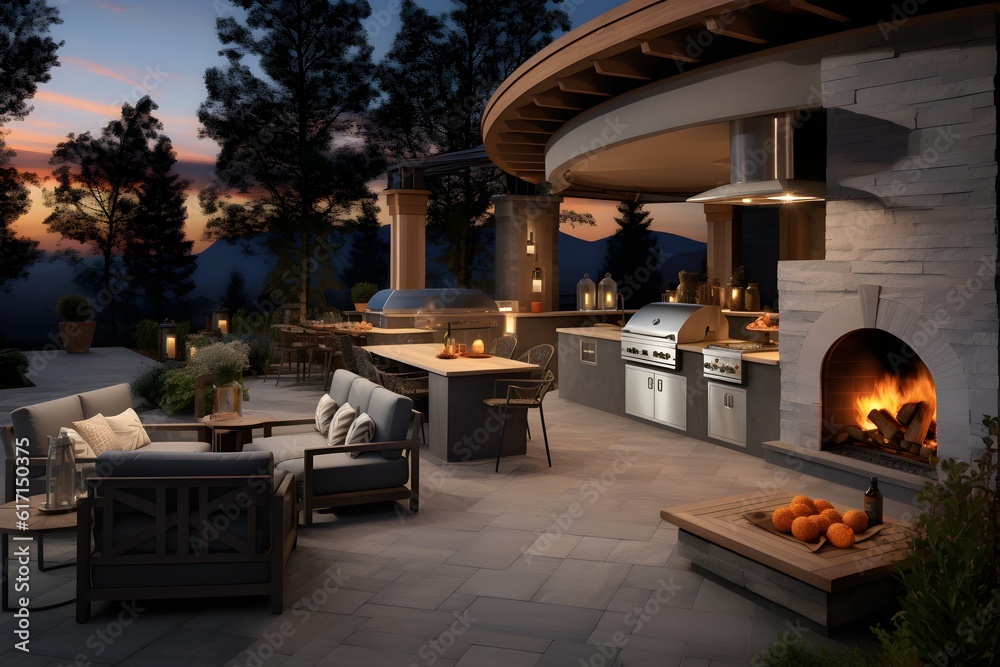 Custom Outdoor Kitchen area with professional barbecue grill, outdoor kitchen access door & drawers, and other components. Custom Outdoor Kitchen area with professional barbecue grill, outdoor kitchen access door & drawers, and other components.