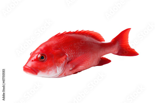 Ruby Reef fish. Transparent background. generative AI