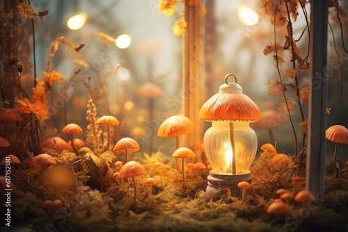 Beautiful Autumn cozy background. Illustration AI Generative.