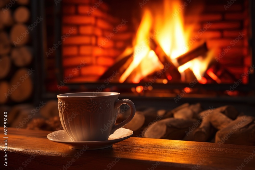 Cup of coffee cozy background. Illustration AI Generative. Cup of coffee cozy background. Illustration AI Generative.