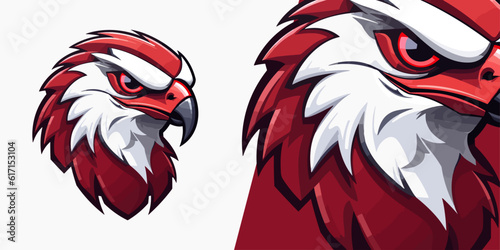 Red Falcon Logo: Dynamic Vector Graphic for Unforgettable Sport and E-Sport Teams