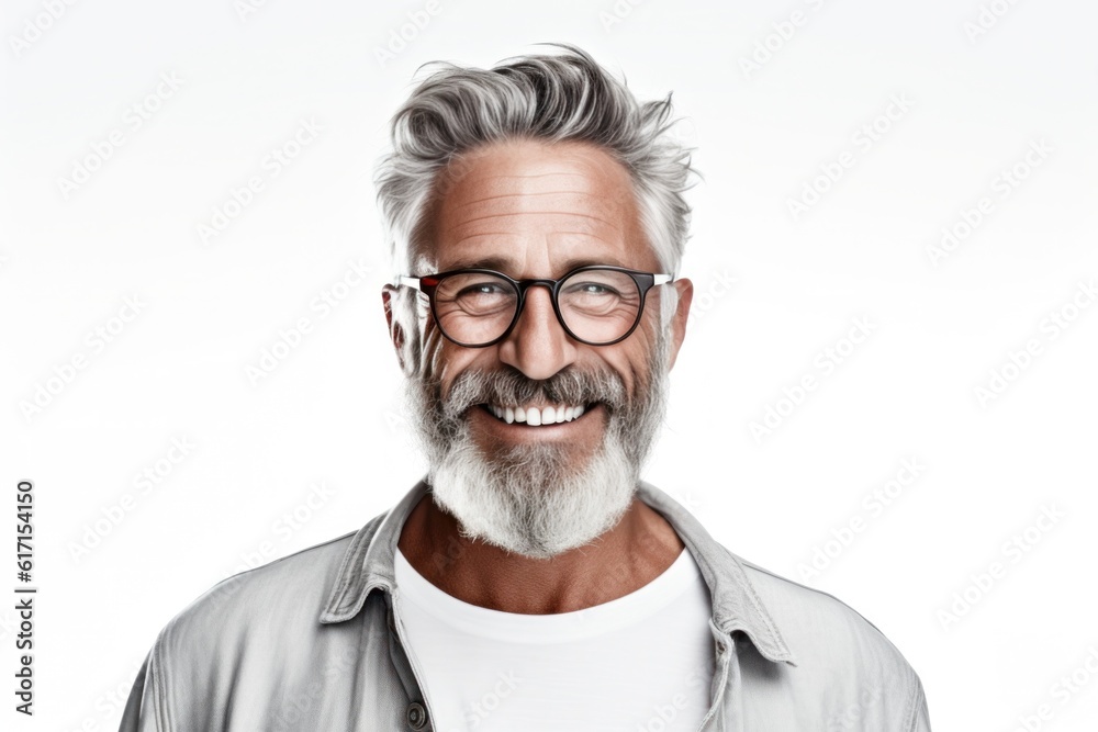 Smiling older man portrait. Illustration AI Generative. Smiling older man portrait. Illustration AI Generative.