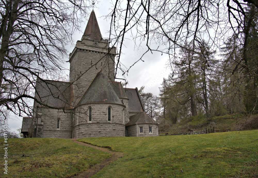 Crathie Kirk Presbyterian Church in the Scottish village of Crathie