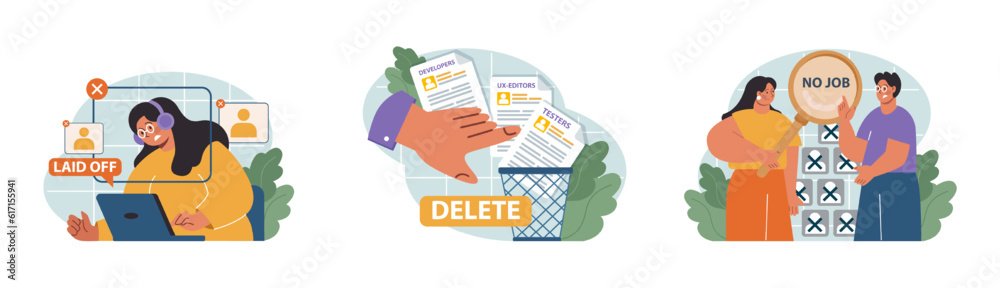 Dismissal of IT specialists set. Mass layoffs of internet technolgy Dismissal of IT specialists set. Mass layoffs of internet technolgy
