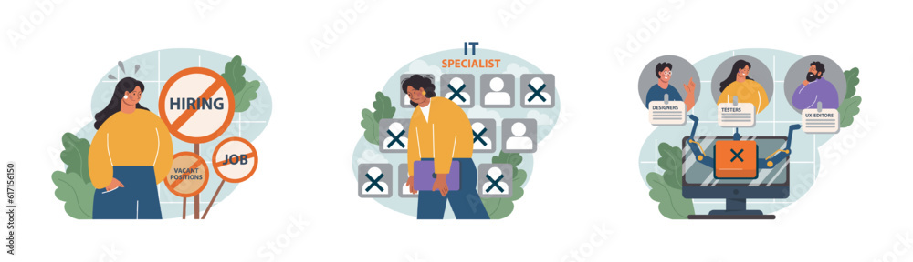 Dismissal of IT specialists set. Mass layoffs of internet technolgy Dismissal of IT specialists set. Mass layoffs of internet technolgy