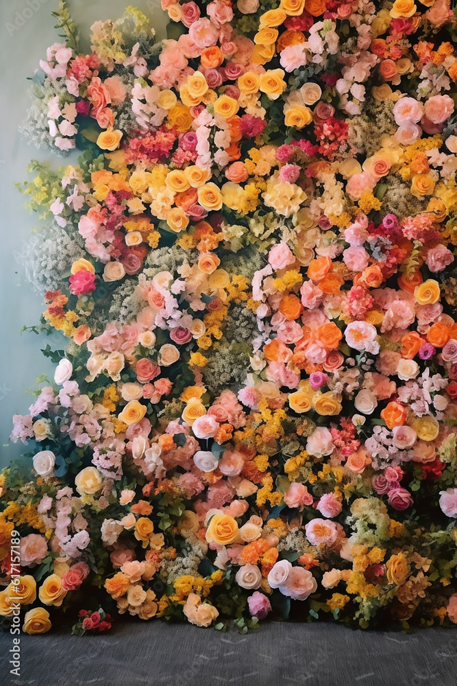 Flower backdrop, wallpaper, background, Generative AI Flower backdrop, wallpaper, background, Generative AI