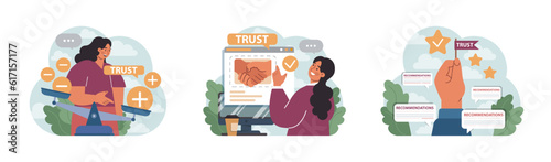 Company credibility set. Brand reputation based on customer loyalty
