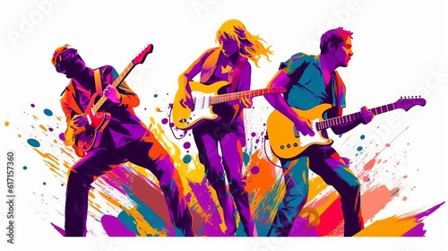 illustration of a rock band 