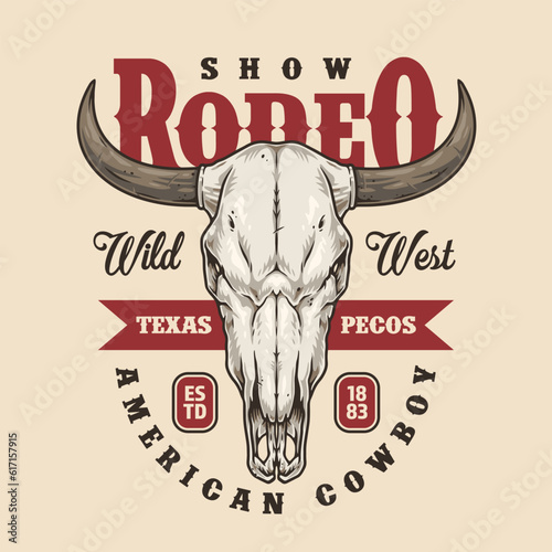 Rodeo show vintage flyer colorful