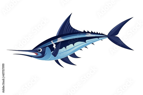 Striking Swordfish fish. Transparent background. generative AI