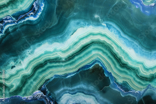 Naklejka Turquoise Marble geode Background Generative AI