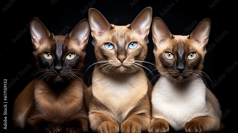 Harmony in Group: Tonkinese Cat Companions