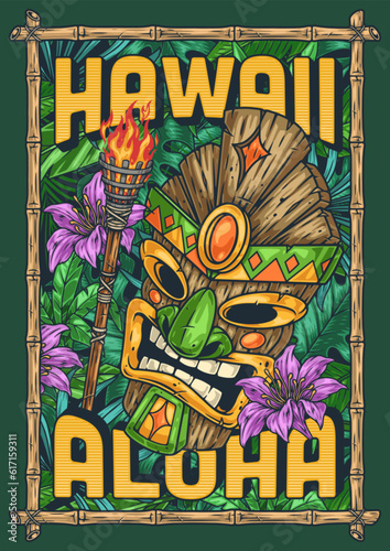 Aloha Hawaii islands colorful sticker