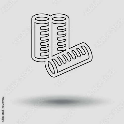 The icon of the curlers . Fine line. Vector on gray background
