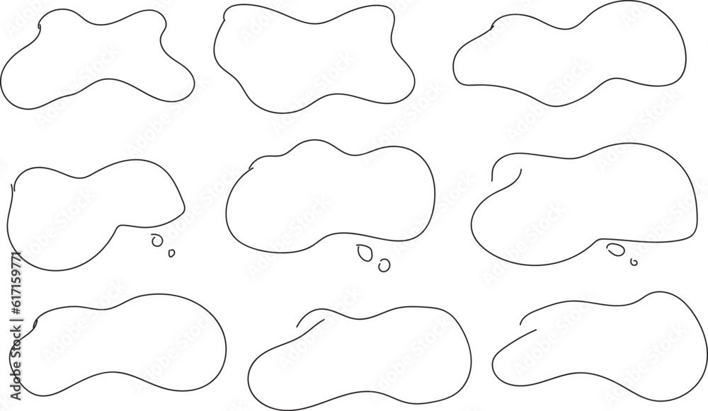 Set of hand-drawn speech bubbles, hand-drawn chat doodles Set of hand-drawn speech bubbles, hand-drawn chat doodles