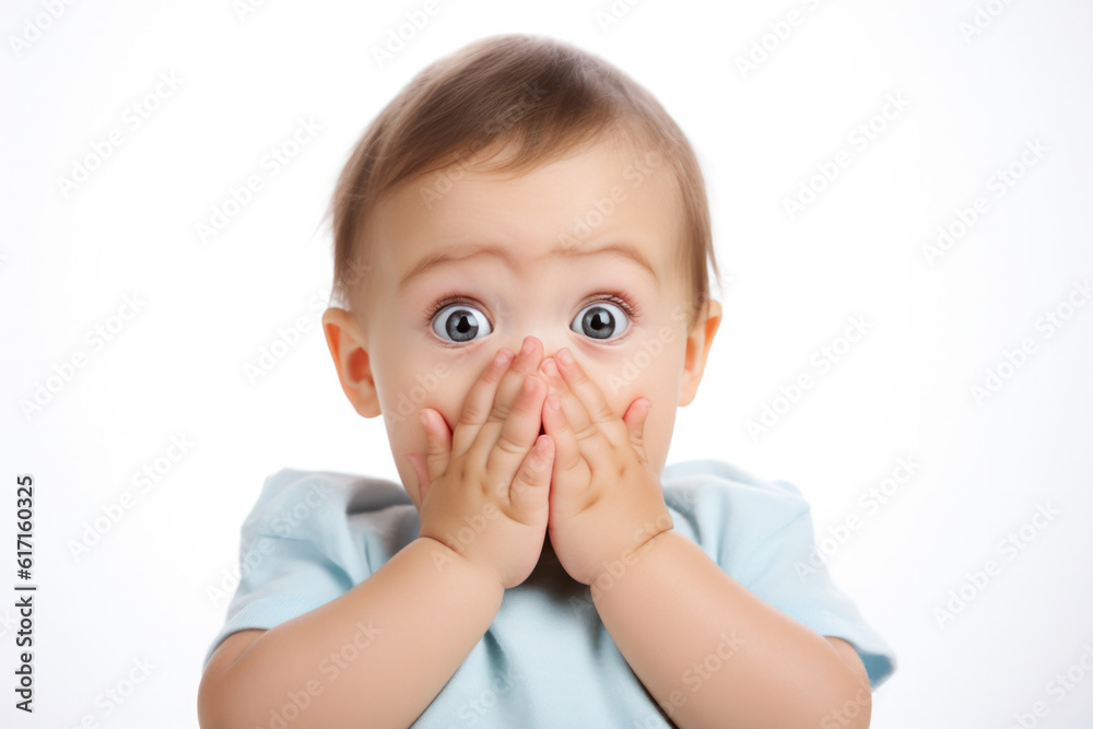 Cute little kid look surprised ai generated Cute little kid look surprised ai generated