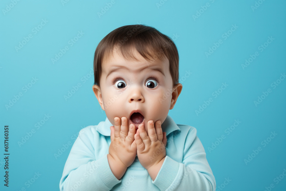 Cute little kid look surprised ai generated Cute little kid look surprised ai generated