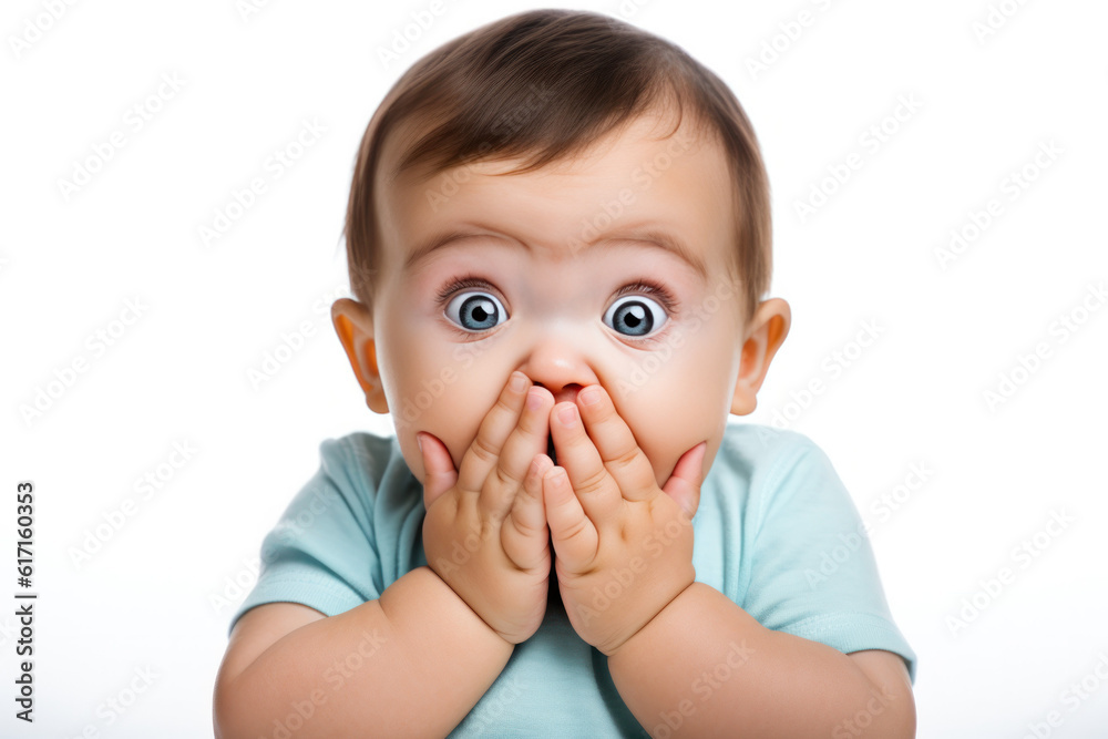 Cute little kid look surprised ai generated Cute little kid look surprised ai generated