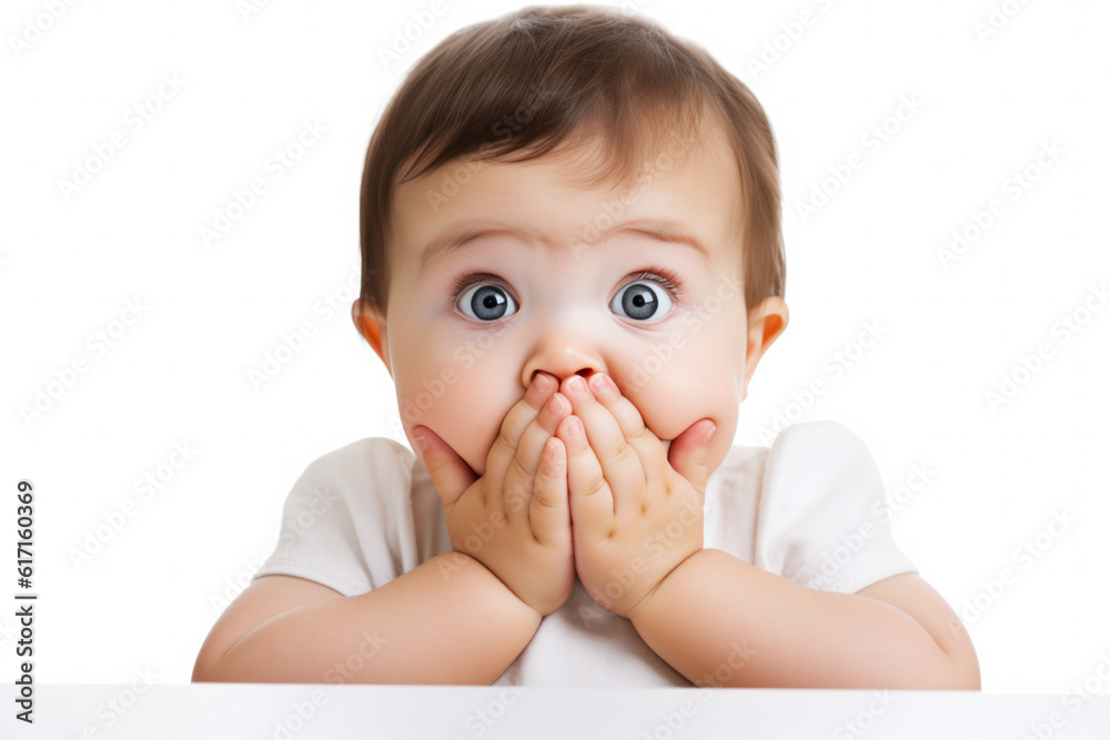 Cute little kid look surprised ai generated Cute little kid look surprised ai generated