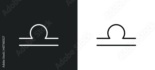 libra line icon in white and black colors. libra flat vector icon from libra collection for web, mobile apps and ui.