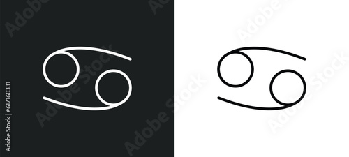 cancer line icon in white and black colors. cancer flat vector icon from cancer collection for web, mobile apps and ui.