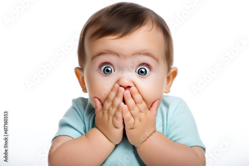 Cute little kid look surprised ai generated