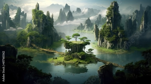 A beautiful picturesque and mysterious land