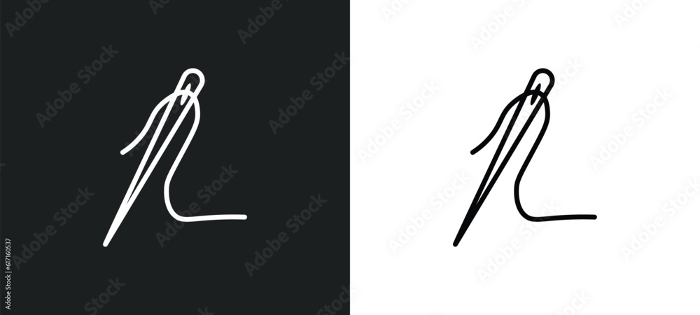 needle line icon in white and black colors. needle flat vector icon from needle collection for web, mobile apps and ui. needle line icon in white and black colors. needle flat vector icon from needle collection for web, mobile apps and ui.