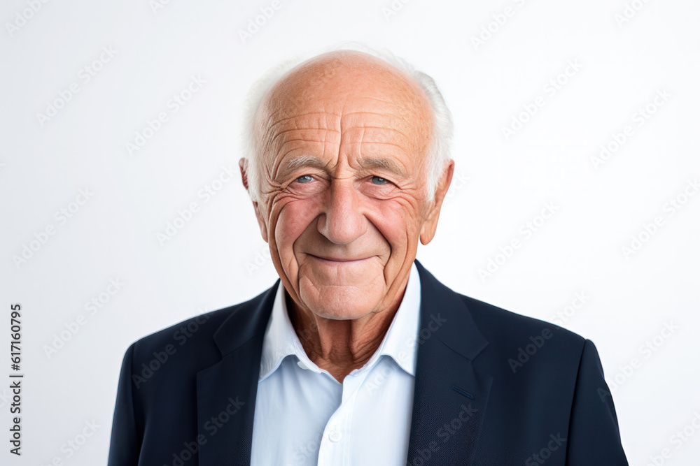 Beautiful person smiling in front of a white background ai generated