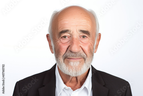 Beautiful person smiling in front of a white background ai generated