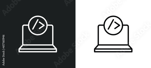 closing line icon in white and black colors. closing flat vector icon from closing collection for web, mobile apps and ui.