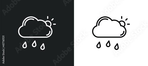 overcast line icon in white and black colors. overcast flat vector icon from overcast collection for web, mobile apps and ui.
