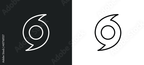 hurricane line icon in white and black colors. hurricane flat vector icon from hurricane collection for web, mobile apps and ui.
