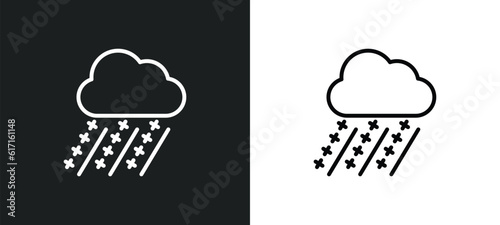 hailstorm line icon in white and black colors. hailstorm flat vector icon from hailstorm collection for web, mobile apps and ui.