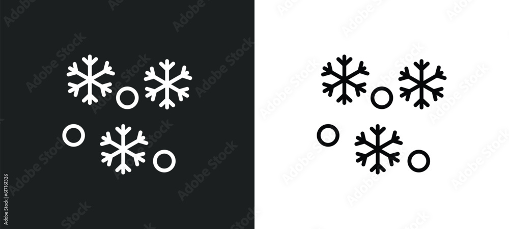snowing line icon in white and black colors. snowing flat vector icon from snowing collection for web, mobile apps and ui. snowing line icon in white and black colors. snowing flat vector icon from snowing collection for web, mobile apps and ui.