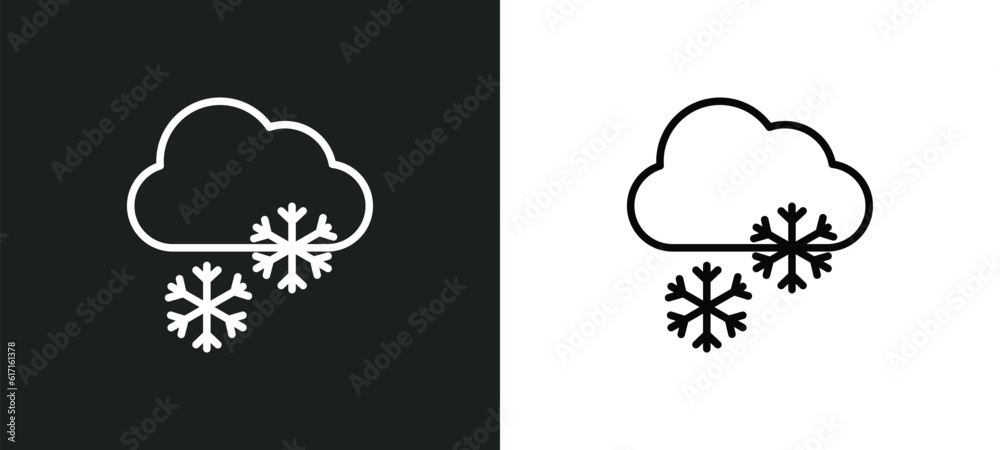 snowy line icon in white and black colors. snowy flat vector icon from snowy collection for web, mobile apps and ui. snowy line icon in white and black colors. snowy flat vector icon from snowy collection for web, mobile apps and ui.