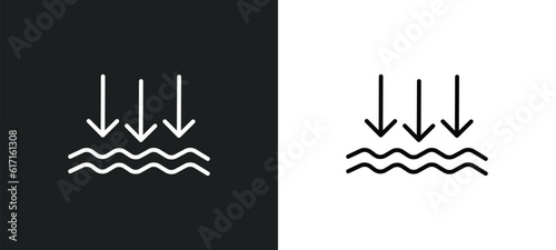 atmospheric pressure line icon in white and black colors. atmospheric pressure flat vector icon from atmospheric pressure collection for web, mobile apps and ui. photo