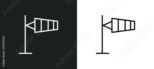 anemometer line icon in white and black colors. anemometer flat vector icon from anemometer collection for web, mobile apps and ui.