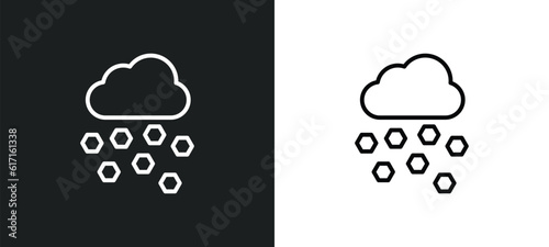 hail line icon in white and black colors. hail flat vector icon from hail collection for web, mobile apps and ui.