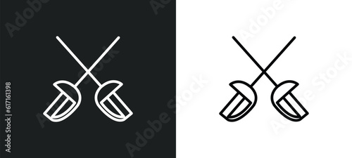 sabre line icon in white and black colors. sabre flat vector icon from sabre collection for web, mobile apps and ui.
