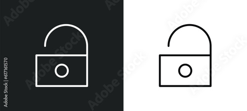 unblocked line icon in white and black colors. unblocked flat vector icon from unblocked collection for web, mobile apps and ui.
