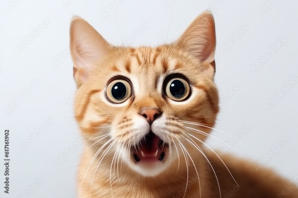 Fototapeta premium Surprised cat ai generated