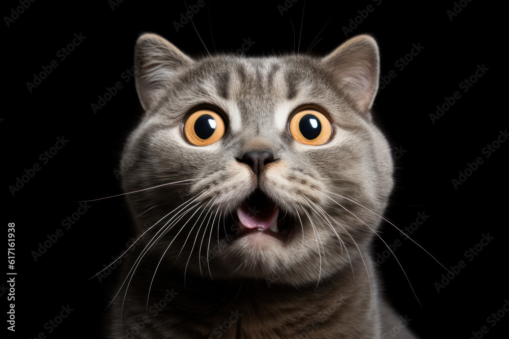 Cat looking surprised and shocked