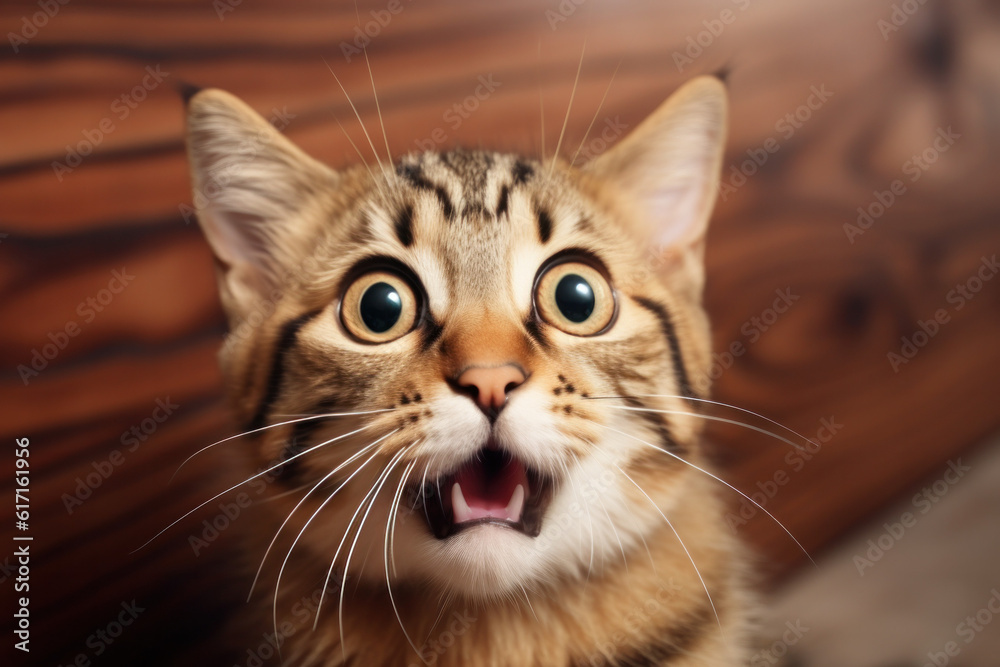 Cat looking surprised and shocked