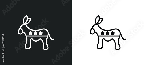 democrat line icon in white and black colors. democrat flat vector icon from democrat collection for web, mobile apps and ui.