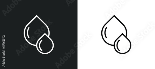 big and small drops line icon in white and black colors. big and small drops flat vector icon from big small drops collection for web, mobile apps ui.