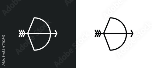 archer line icon in white and black colors. archer flat vector icon from archer collection for web, mobile apps and ui.