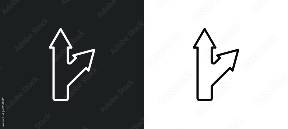 detour line icon in white and black colors. detour flat vector icon from detour collection for web, mobile apps and ui. detour line icon in white and black colors. detour flat vector icon from detour collection for web, mobile apps and ui.